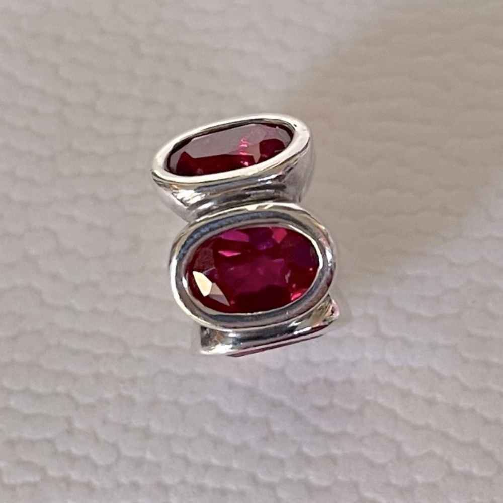 Pandora red oval crystal charm